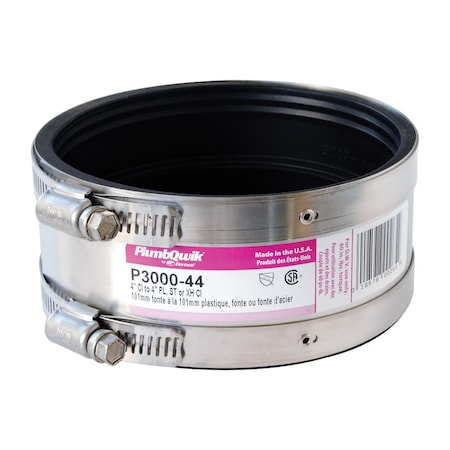 Fernco Fernco Proflex Schedule 40 4 in. Hub X 4 in. D Hub Neoprene Rubber 5-1/2 in. Shielded Coupling 1 pk P3000-44